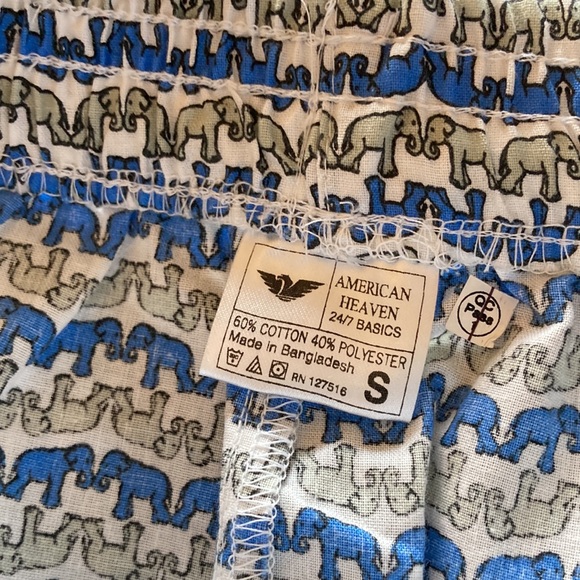 Men’s American Heaven blue gray elephants pajama lounge pants size S - NWT - Picture 7 of 8
